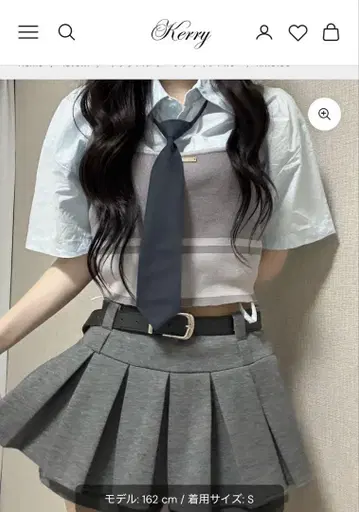 박스 플리츠 디자인 스커트 KR10190
