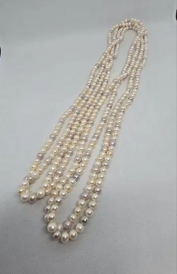 약 125cm 멀티 컬러 롱 펄 목걸이