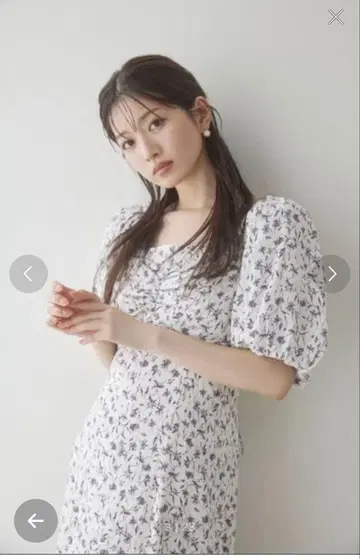 SNIDEL 레이온 퍼프 프린트 원피스 1 사이즈