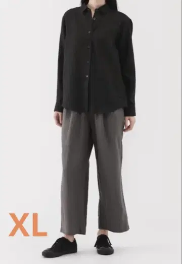 무인양품 린넨 워싱 이지 와이드 팬츠