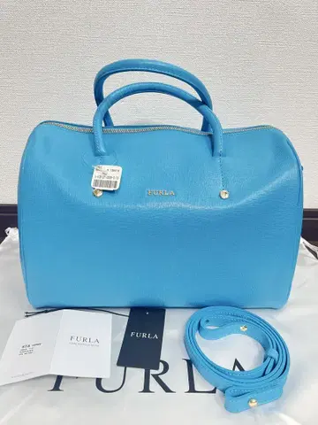 [ 새상품 미사용 ] FURLA 훌라 핸드백 블루 숄더 스트랩 포함