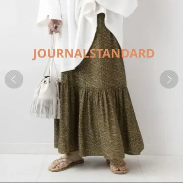 [새상품급] JOURNAL STANDARD 레오파드 개더 이지 스커트