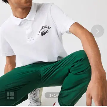 LACOSTE 라코스테 칼리지 로고 화이트 피케 셔츠 M 사이즈