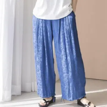 니코앤드 2WAY 와이드 자카드 팬츠 블루
