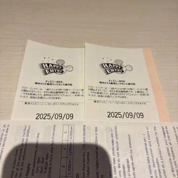 9/9 디즈니씨 해피 응모 2매 세트