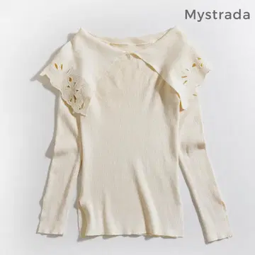 975u*마이 스트라다 Mystrada 컷워크 자수 케이프 니트
