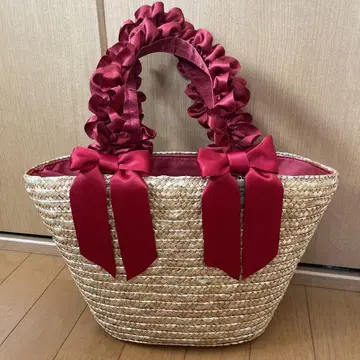 Maison de FLEUR 빨간색 리본 바스켓백