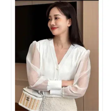 미사용 벌스데이 바쉬 시어 가디건 화이트