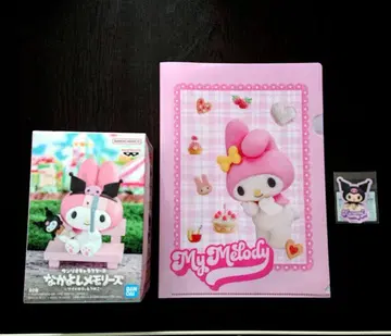 산리오 나카요시 메모리즈 마이멜로디 & 쿠로미 피규어 파일 스티커