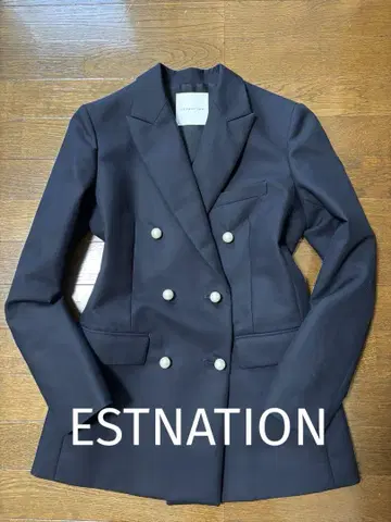 ESTNATION 에스트네이션 더블 펄 버튼 자켓 네이비