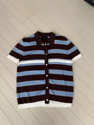 새상품급 ZARA 보더 반팔 피케 셔츠 L