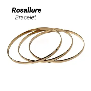 Rosallure 로자류 3연 뱅글 팔찌 로즈 골드