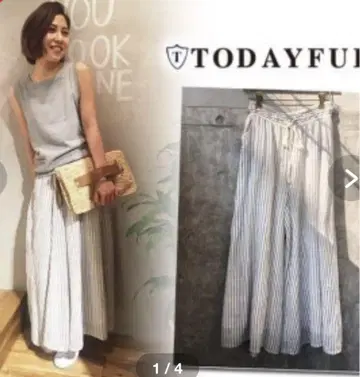 투데이풀 todayful 스트라이프 와이드 팬츠 가우초