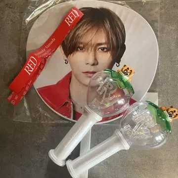 야마다 료스케 RED 굿즈 은색 테이프 응원봉 부채