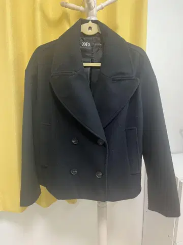 ZARA 네이비 더블 P 코트 M