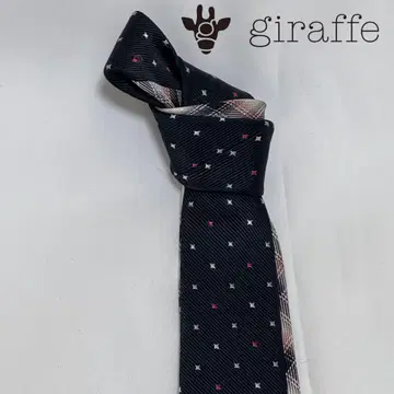 지라프 giraffe 넥타이 리버서블 2way 실크 네이비