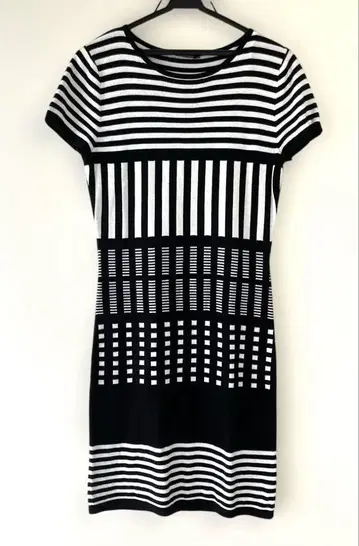 [ marimekko ] 빈티지 리 니트 드레스 스트라이프 XS