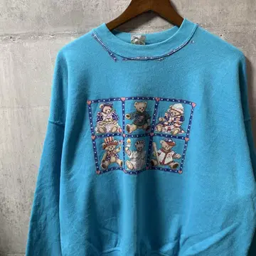 l42 맨투맨 90s 00s 빈티지 Y2K 애니멀 곰 구제 의류