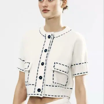 ZARA 자라 스티치 니트 자켓