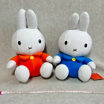 미피 봉제 인형 오렌지 블루 2점 set