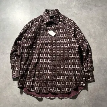 COMODORE 코듀로이 도트 무늬 올 패턴 디자인 레트로 셔츠