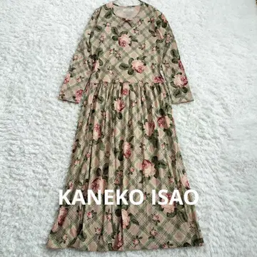 카네코 이사오 KANEKO ISAO 꽃무늬 원피스 핑크 리본 올 패턴