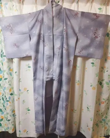 연보라 꽃무늬 코몬 기모노