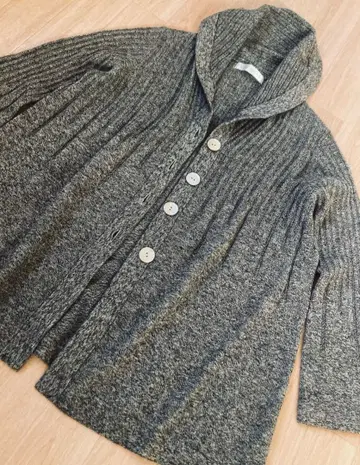 야크 100% 조개 단추 숄카라 리브 니트 가디건 겉옷