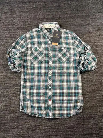Scotch&Soda 터콰이즈 체크 긴팔 셔츠 새상품 택 포함 L