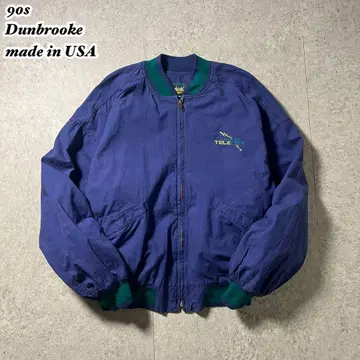 90s Dunbrooke 봄버 자켓 USA 기업 빈티지 짧은 기장 L