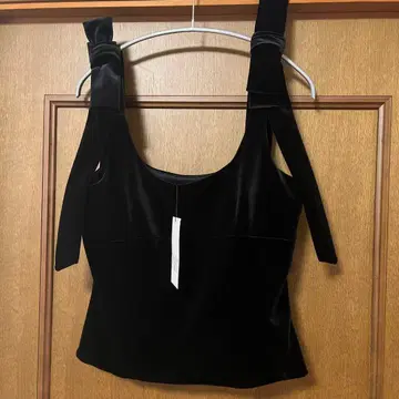 ZARA 리본 벨로아 상의 뷔스티에