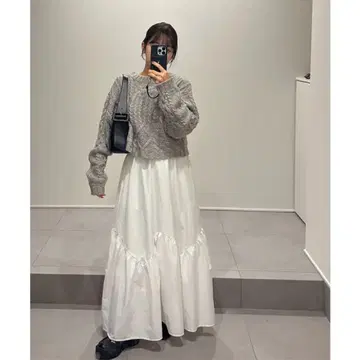 [ yui님 콜라보 ] 바이어스 절개 개더 스커트