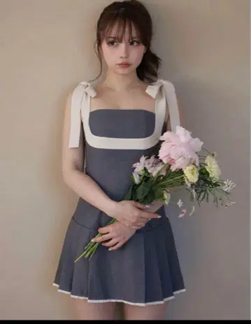 ANDMARY Chuchu pleats ribbon dress