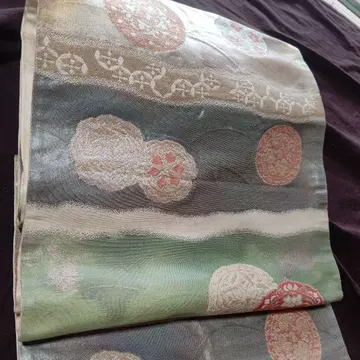 가격 인하! 기모노 순수 실크 후쿠로 오비 호몬기 토메소데용