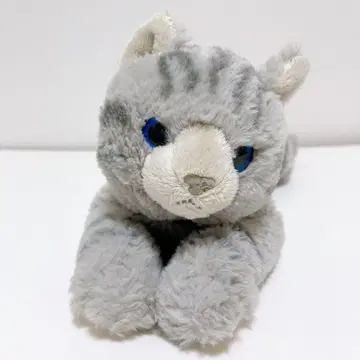 산레몬 무릎 고양이 봉제 인형 그레이 47cm 줄무늬