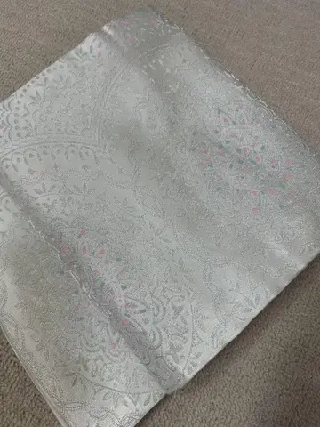 실버 기하학 패턴 후쿠로 오비