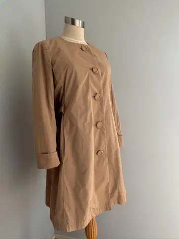 Harriss 노카라 트렌치코트 카멜 라이너 포함 36