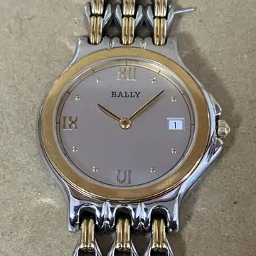 수리 필요 BALLY 발리 남성용 쿼츠 실버 골드