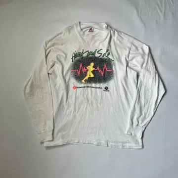 90S USA제 긴팔 티셔츠 롱티 기업 화이트 XL 화이트 러닝