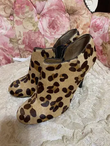 ZARA 빈티지 송치 레오파드 무늬 사이드 지퍼 부착 부티