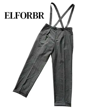 ELFORBR 엘포르브루 일본제 서스펜더 슬랙스 그레이 울 38