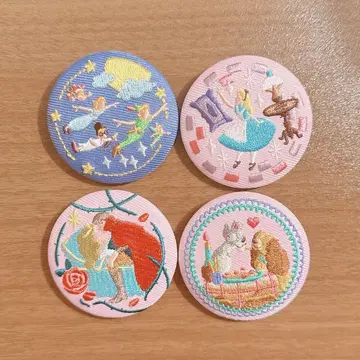 디즈니 자수 캔뱃지 비스킷 피터팬 앨리스 잠자는 숲속의 미녀