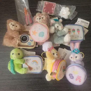 더피 파우치 포함 마스코트 봉제 인형 키체인 세트