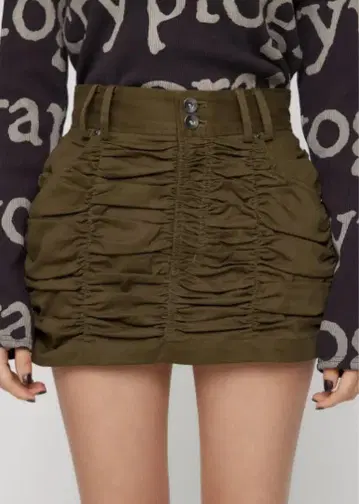 LAGUA GEM SHIRRING 숏팬츠 카키