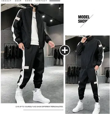 미사용 새상품 4XL 블랙 저지 남성용 후드티 상하의 셋업