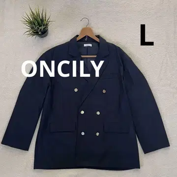 네이비 한국 스타일 더블 자켓 ONCILY L 사이즈