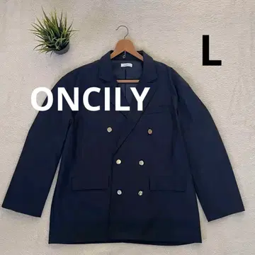 네이비 골드 버튼 한국 스타일 더블 자켓 ONCILY L 사이즈