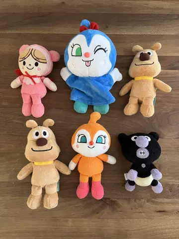 호빵맨 봉제 인형 아카짱맨, 코킨짱, 치즈, 짤랑이, 세균맨