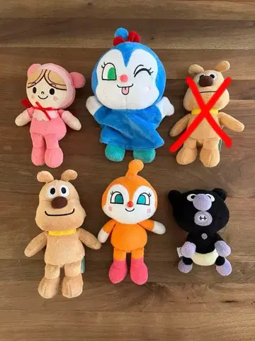 호빵맨 봉제 인형 아카짱맨, 코킨짱, 치즈, 짤랑이, 세균맨