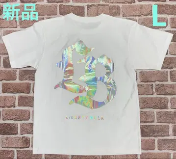 LIBERTYWALK 상의 반팔 티셔츠 화이트 프린트 로고 오로라